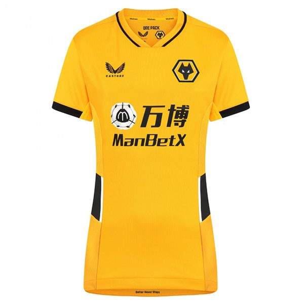 Camiseta Wolves 1ª Mujer 2021/22 Amarillo